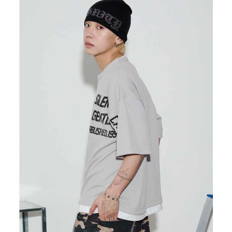 キーネックフェイクレイヤードグラフィックT(SS) | WEGO【MEN】 | 詳細画像9 