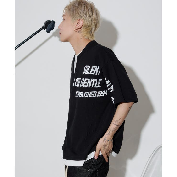 キーネックフェイクレイヤードグラフィックT(SS) | WEGO【MEN】 | 詳細画像15 
