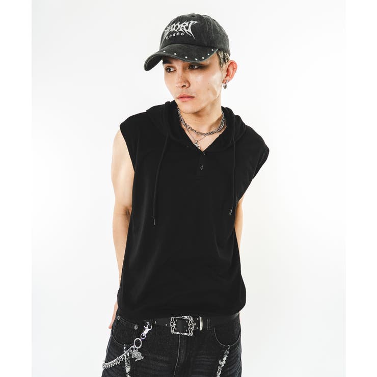 ヘンリーネックノースリーブパーカー | WEGO【MEN】 | 詳細画像2 