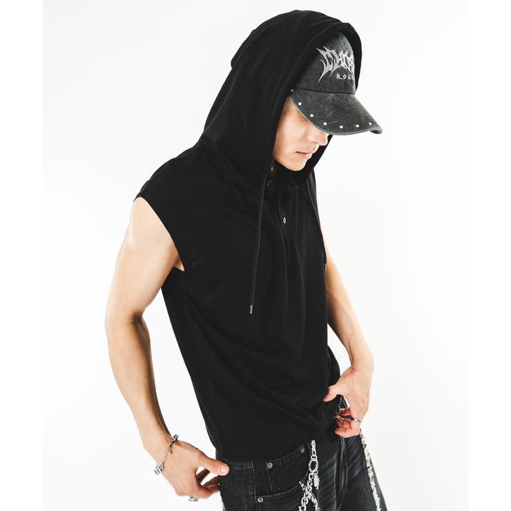 ヘンリーネックノースリーブパーカー | WEGO【MEN】 | 詳細画像11 