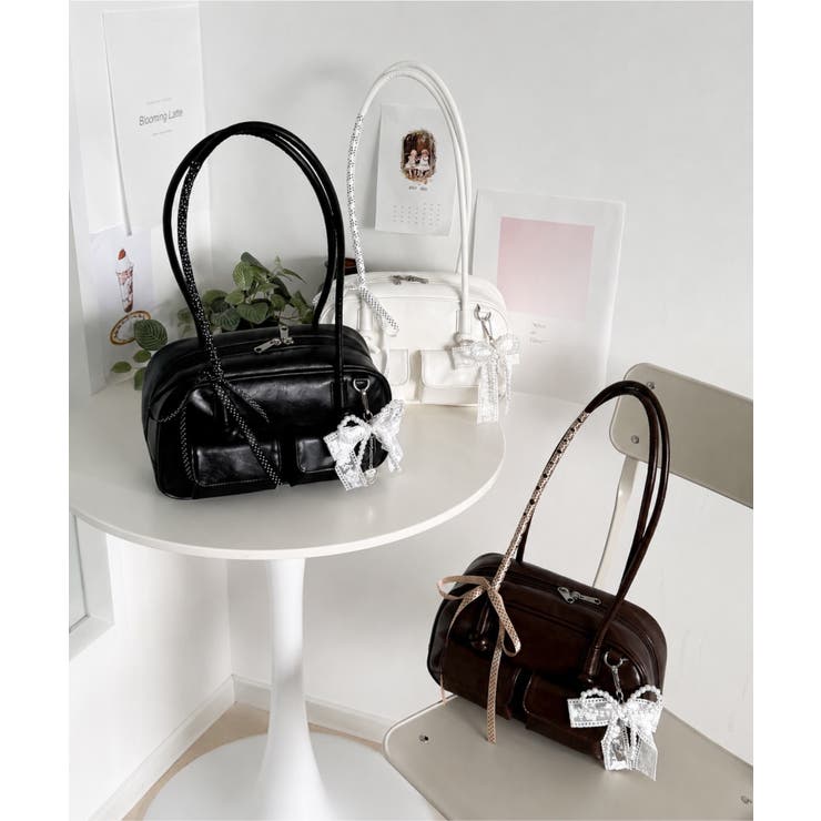 レイヤーリボンチャーム付きボストンバッグ | WEGO【WOMEN】 | 詳細画像2 