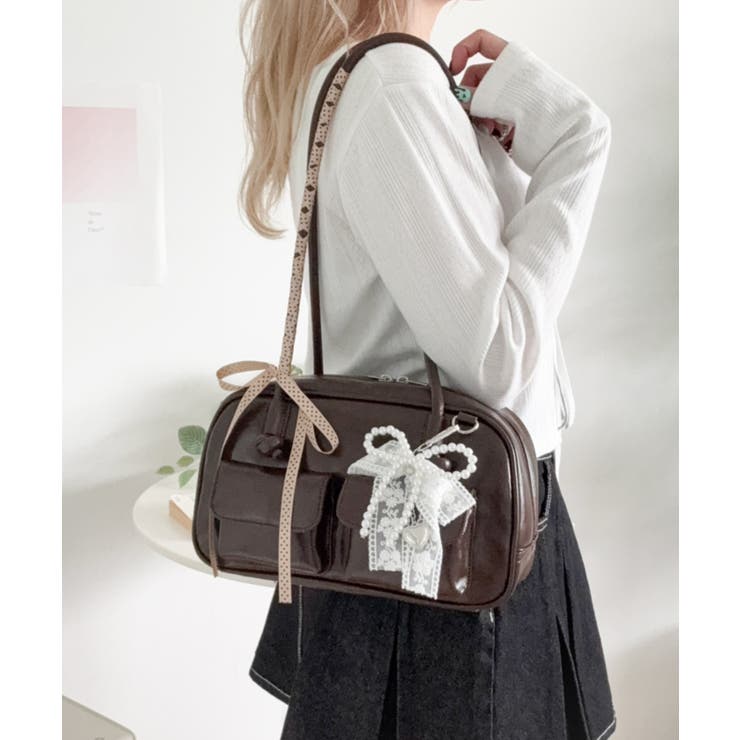 レイヤーリボンチャーム付きボストンバッグ | WEGO【WOMEN】 | 詳細画像3 