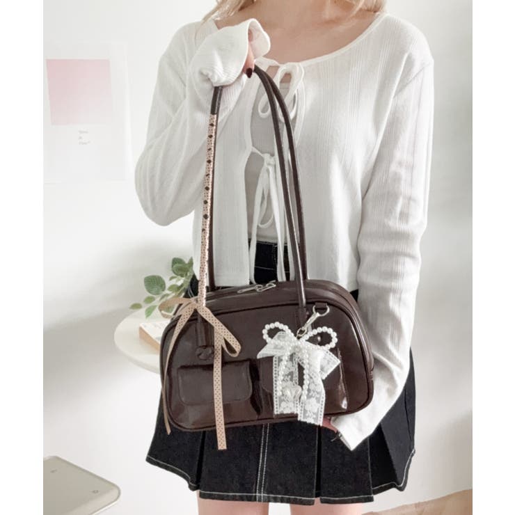 レイヤーリボンチャーム付きボストンバッグ | WEGO【WOMEN】 | 詳細画像4 