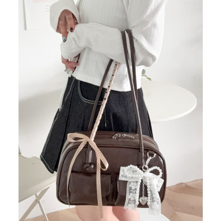 レイヤーリボンチャーム付きボストンバッグ | WEGO【WOMEN】 | 詳細画像6 