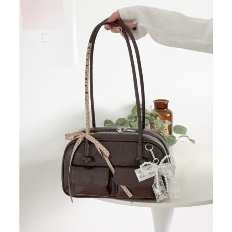 レイヤーリボンチャーム付きボストンバッグ | WEGO【WOMEN】 | 詳細画像7 