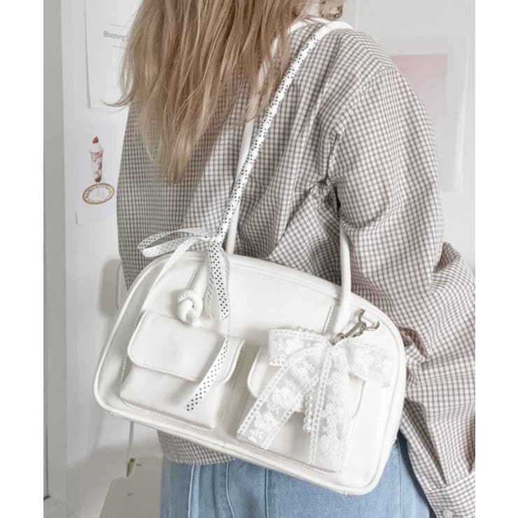 レイヤーリボンチャーム付きボストンバッグ | WEGO【WOMEN】 | 詳細画像9 