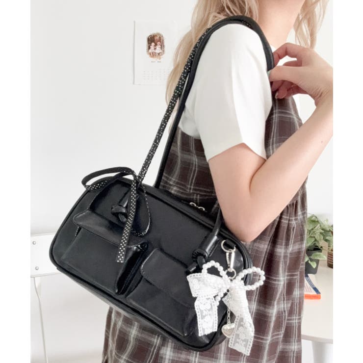 レイヤーリボンチャーム付きボストンバッグ | WEGO【WOMEN】 | 詳細画像18 