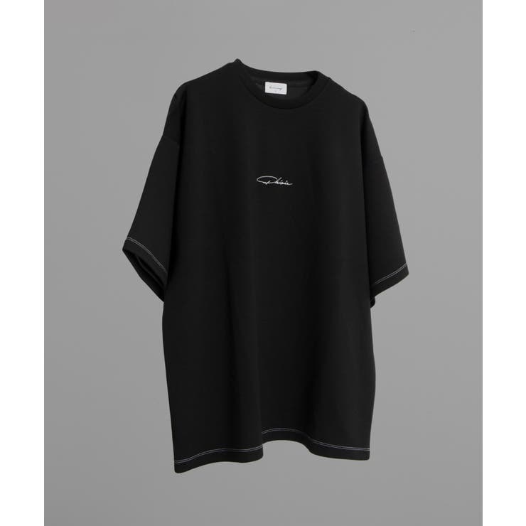 ブラック | カラーステッチワンポイントT(SS) | WEGO【MEN】