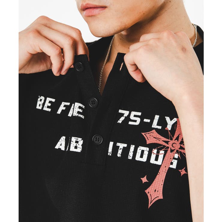 ワッフルクロスロゴヘンリーネックT(SS) | WEGO【MEN】 | 詳細画像6 