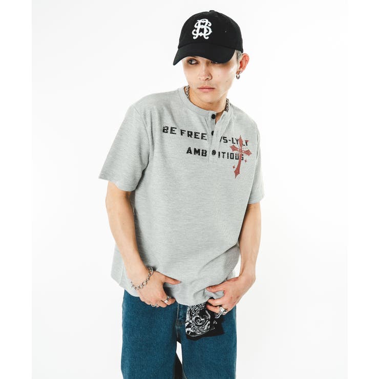 ワッフルクロスロゴヘンリーネックT(SS) | WEGO【MEN】 | 詳細画像10 
