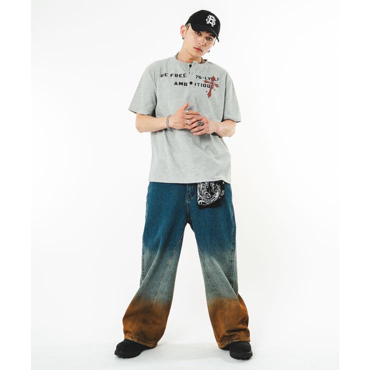 ワッフルクロスロゴヘンリーネックT(SS) | WEGO【MEN】 | 詳細画像14 