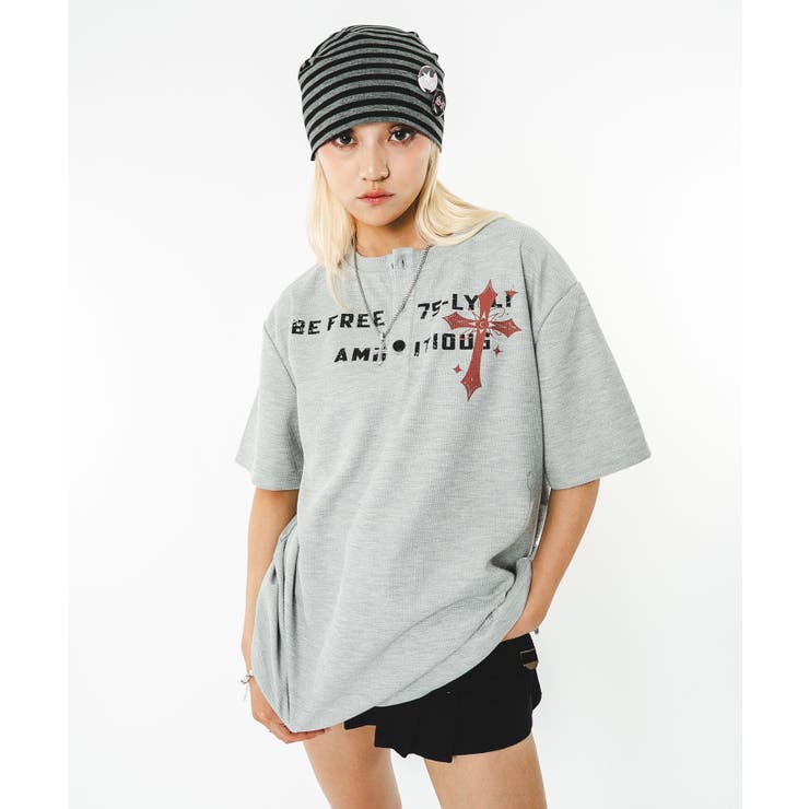 ワッフルクロスロゴヘンリーネックT(SS) | WEGO【MEN】 | 詳細画像15 
