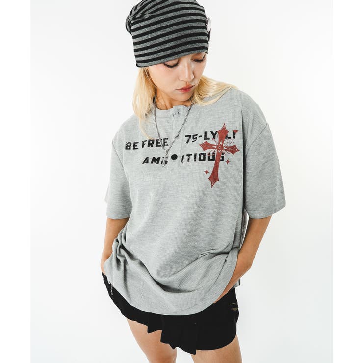 ワッフルクロスロゴヘンリーネックT(SS) | WEGO【MEN】 | 詳細画像16 