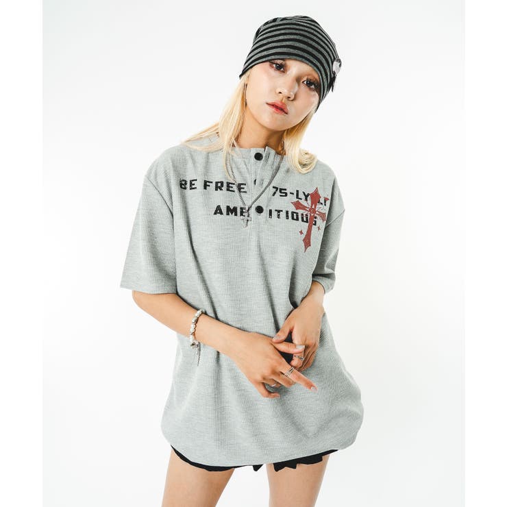 ワッフルクロスロゴヘンリーネックT(SS) | WEGO【MEN】 | 詳細画像17 