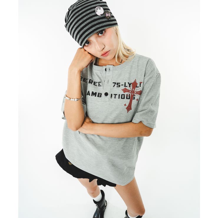 ワッフルクロスロゴヘンリーネックT(SS) | WEGO【MEN】 | 詳細画像18 