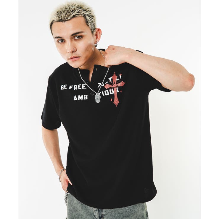 ワッフルクロスロゴヘンリーネックT(SS) | WEGO【MEN】 | 詳細画像21 