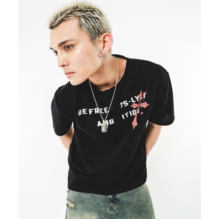 ワッフルクロスロゴヘンリーネックT(SS) | WEGO【MEN】 | 詳細画像24 