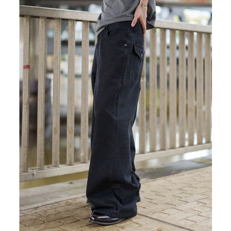 リベットチャームバギーデニムパンツ | WEGO【MEN】 | 詳細画像8 