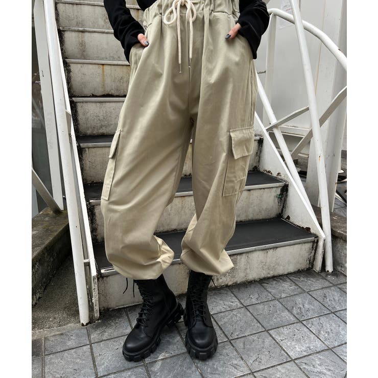 ワイドカーゴパンツ 韓国 韓国ファッション[品番：WG010085604