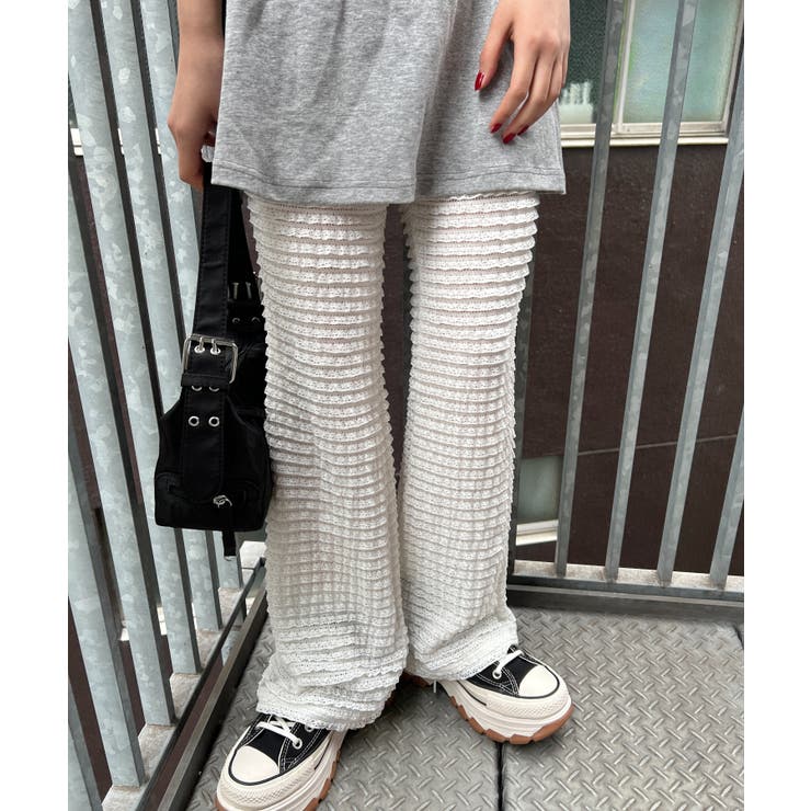 フリルレースフレアパンツ 韓国 韓国ファッション[品番
