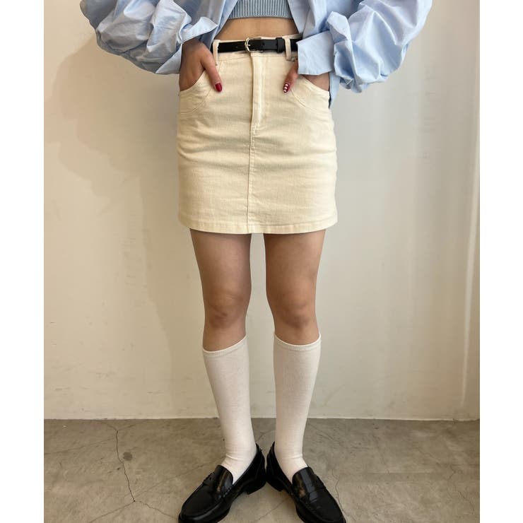 ブラック】ベルトツキ台形スカート 韓国 韓国ファッション[品番：WG010088047]｜WEGO【WOMEN】（ウィゴー ）のレディースファッション通販｜SHOPLIST（ショップリスト）