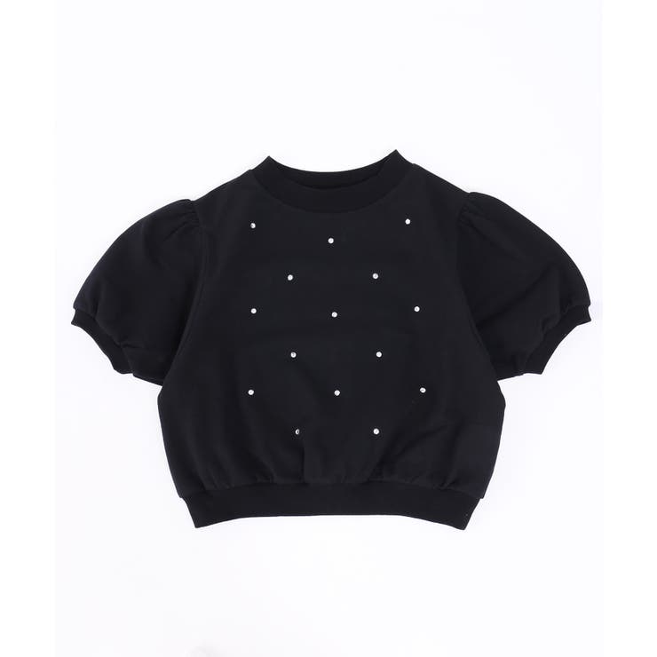 WC】ビジューポイントTシャツ 韓国 韓国ファッション[品番