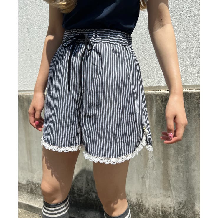 WC】フリルレースストライプショーツ[品番：WG010088389]｜WEGO【WOMEN