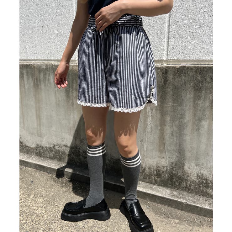 WC】フリルレースストライプショーツ[品番：WG010088389]｜WEGO【WOMEN