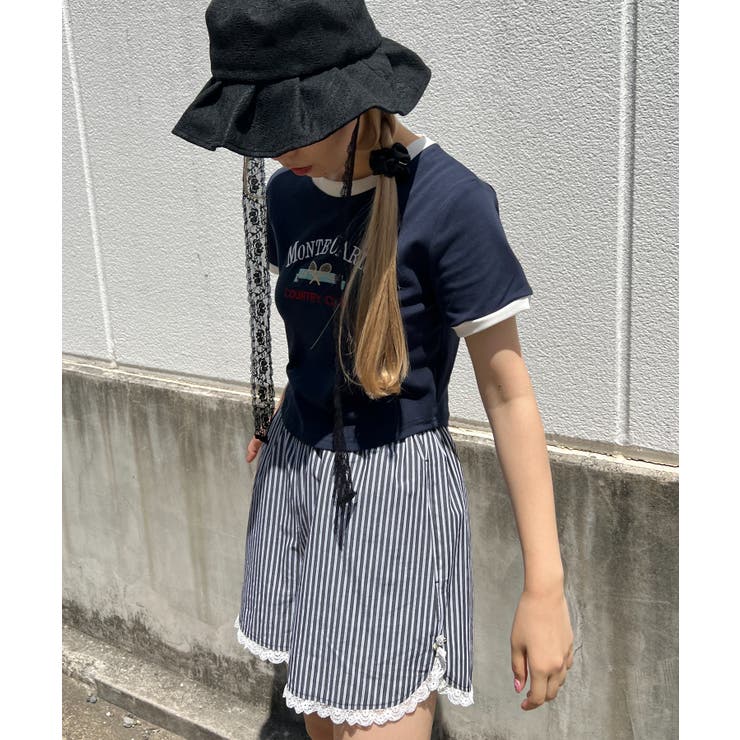WC】フリルレースストライプショーツ[品番：WG010088389]｜WEGO【WOMEN