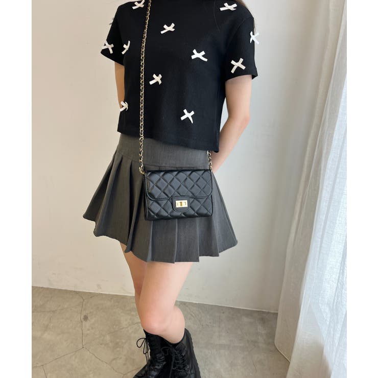 WC】ミニリボンコンパクトワッフルT[品番：WG010088462]｜WEGO【WOMEN
