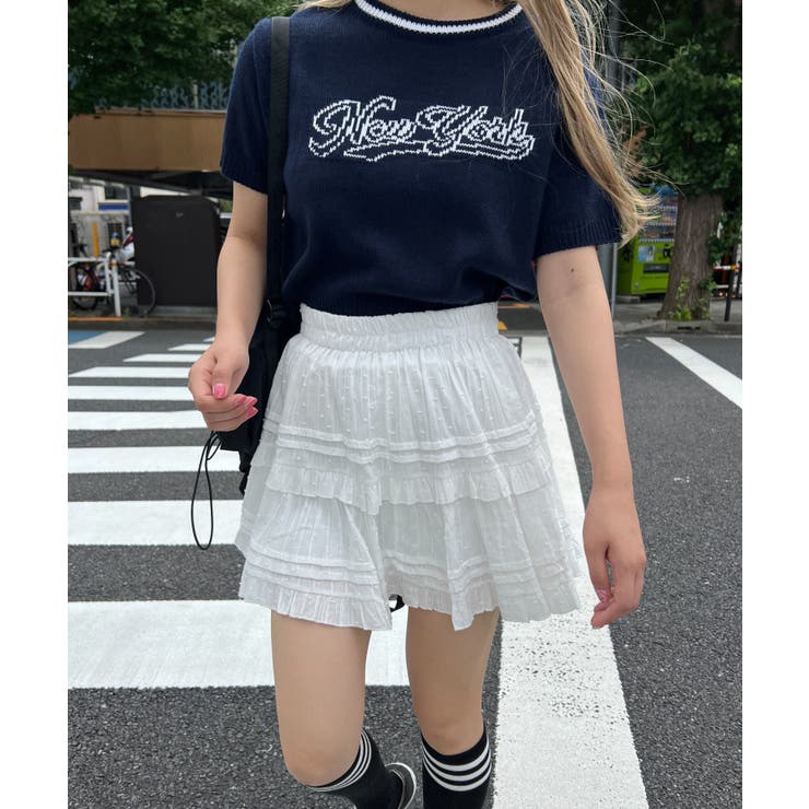 フラワー　ミニスカート　ホワイト　韓国 ESTNATION / フラワーレースミニスカート｜ESTNATION ONLINE