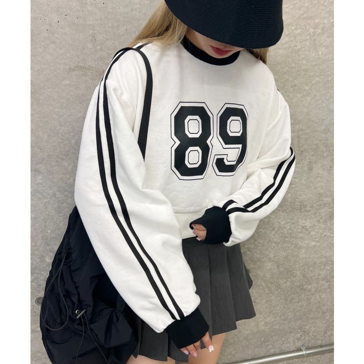 2ラインナンバリングショートスウェット 韓国 韓国ファッション | WEGO【WOMEN】 | 詳細画像9 