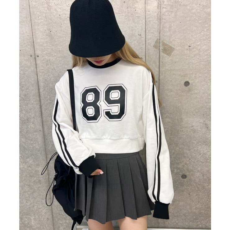 2ラインナンバリングショートスウェット 韓国 韓国ファッション | WEGO【WOMEN】 | 詳細画像14 