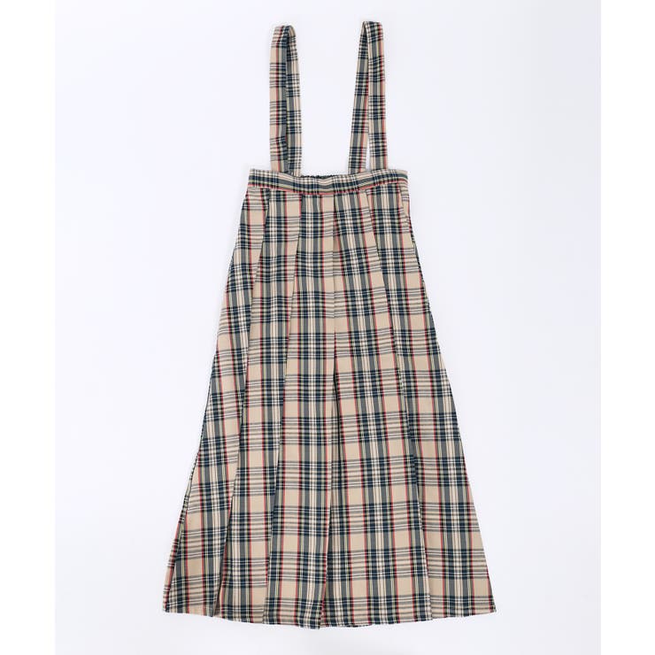 2WAYチェックプリーツロングスカート 韓国 韓国ファッション[品番  