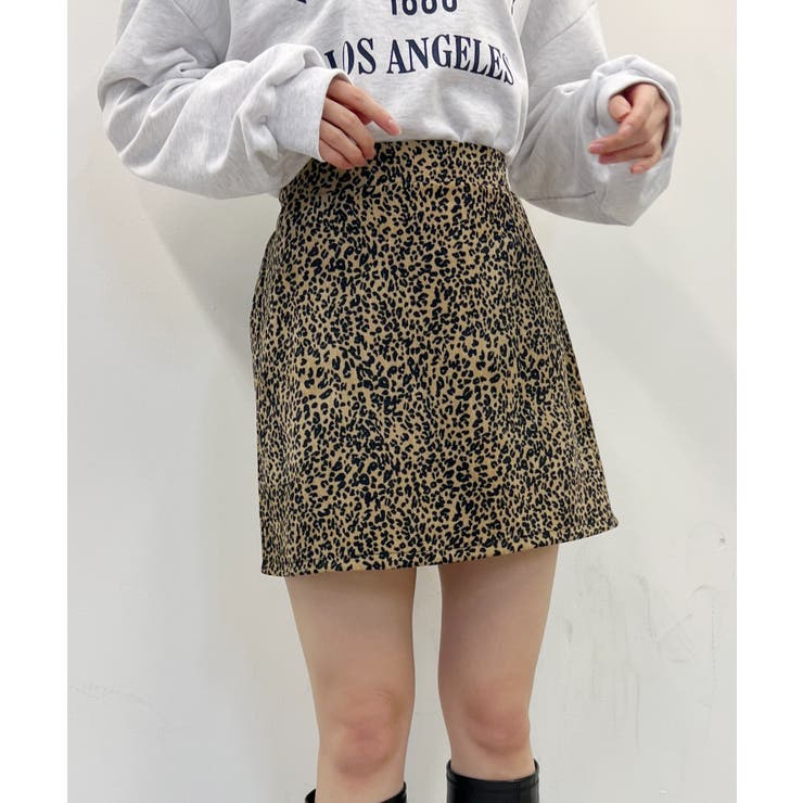 レオパードミニスカート 韓国 韓国ファッション[品番