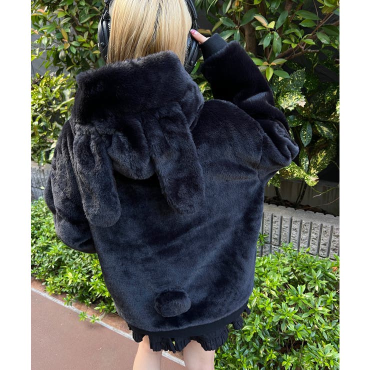 WC】ラビットフェイクファーブルゾン 韓国 韓国ファッション[品番