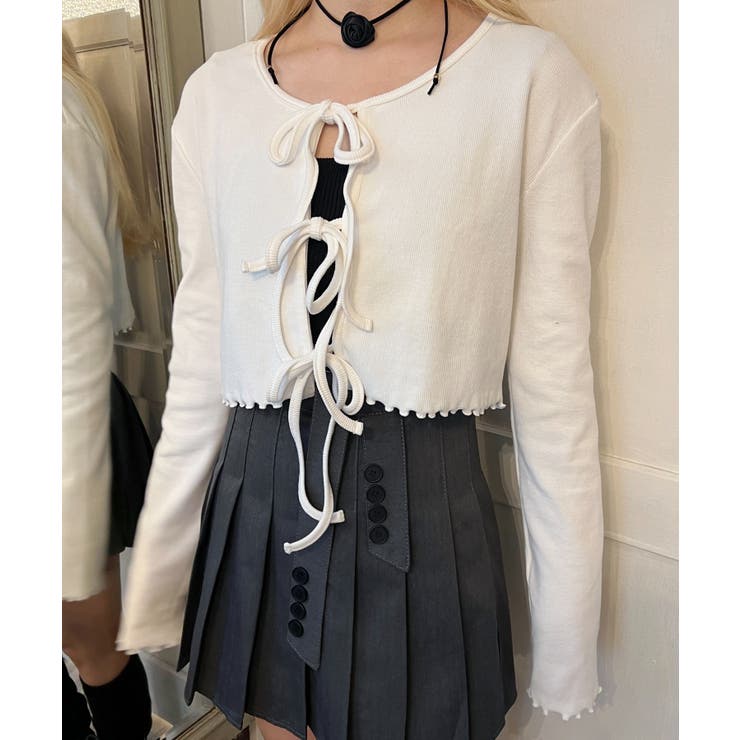 フロントリボンリブカーディガン 韓国 韓国ファッション | WEGO【WOMEN】 | 詳細画像8 