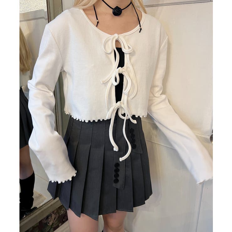Realisation 春夏　カーディガン　リブ　ブラック　黒　韓国　ハリウッド TODAYFUL(トゥデイフル) / Life's online store（ライフズ