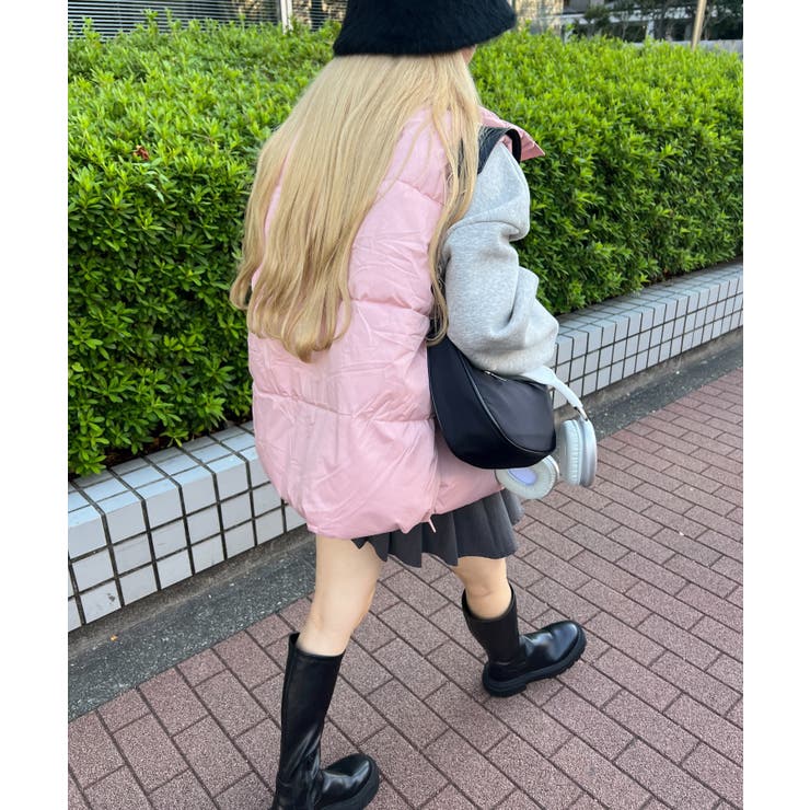 アンタイトル　ゴルフ　ダウンベスト　ワンピース　ロングベスト　ピンク org.jpg
