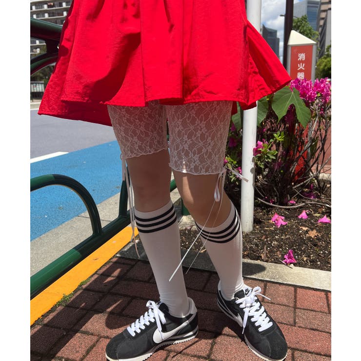 レースハーフレギンス 韓国 韓国ファッション[品番：WG010092061