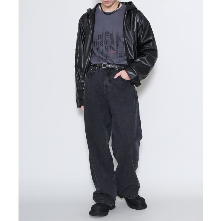 Figments】フェイクレザーフードブルゾン[品番：WG010091243]｜WEGO 
