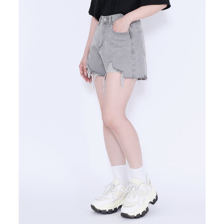 ダメージデニムショートパンツ[品番：WG010091380]｜WEGO【WOMEN