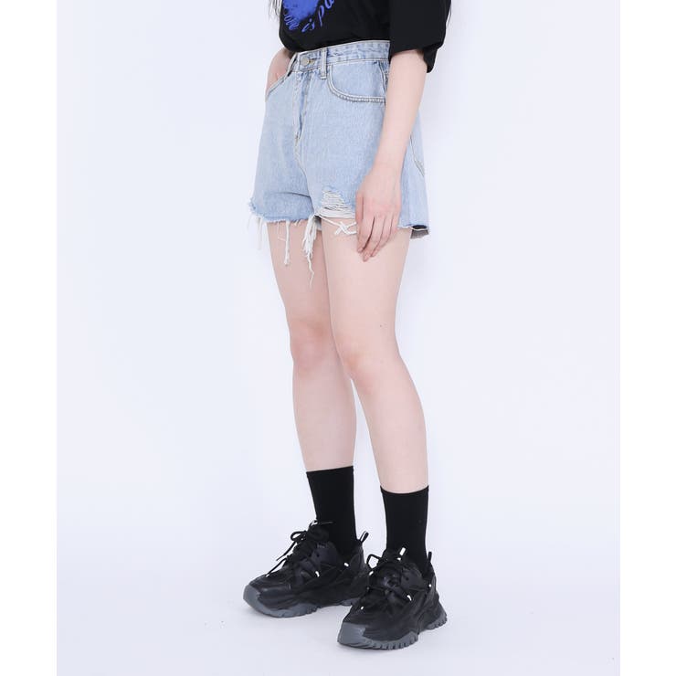 ダメージデニムショートパンツ [品番：WG010091380]｜WEGO【WOMEN】（ウィゴー）のレディースファッション通販｜SHOPLIST（ショップリスト）