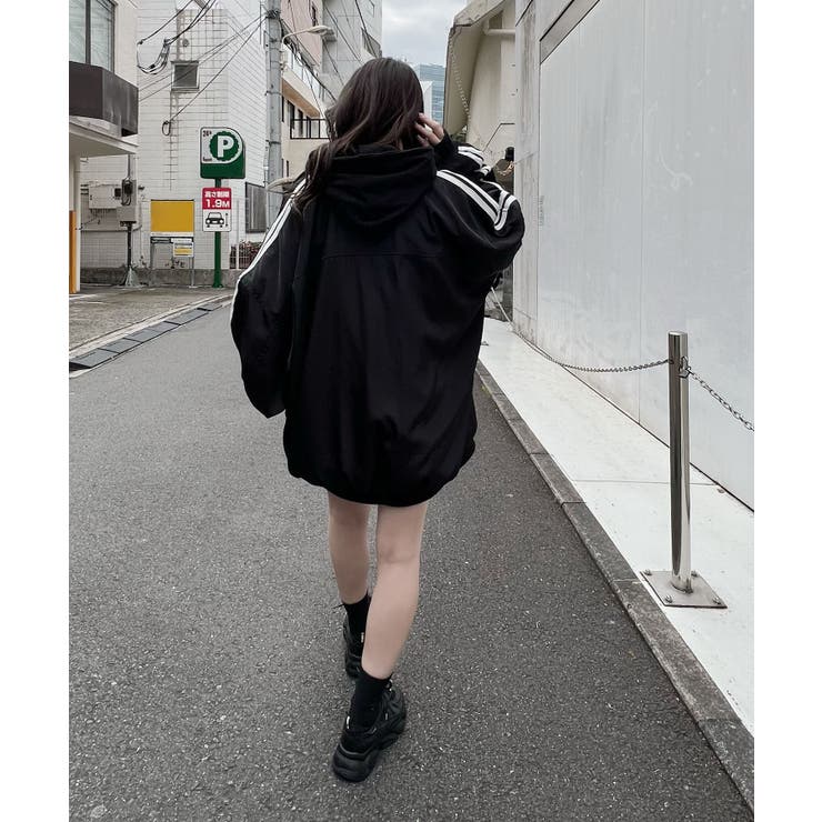 Figments】オーバーサイズラインボンバージャケット[品番