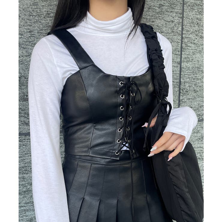 デニーローズ フェイクレザー ビスチェ 黒 デニーローズ フェイクレザー ビスチェ 黒