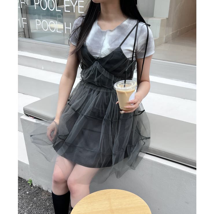 ブラック | レースティアードチュニック | WEGO【WOMEN】