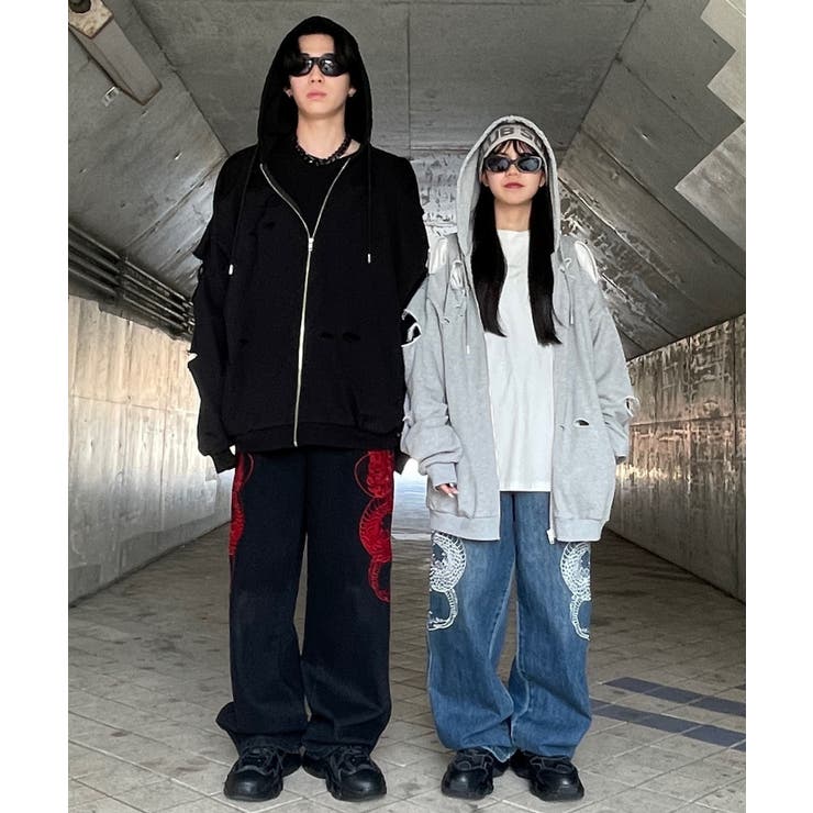 ドラゴン刺繍デニムパンツ[品番：WG010091486]｜WEGO【WOMEN