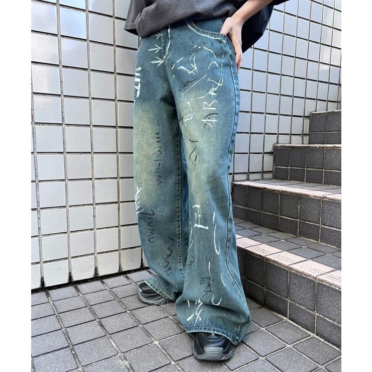 Figments】ペイントデニムパンツ[品番：WG010091489]｜WEGO