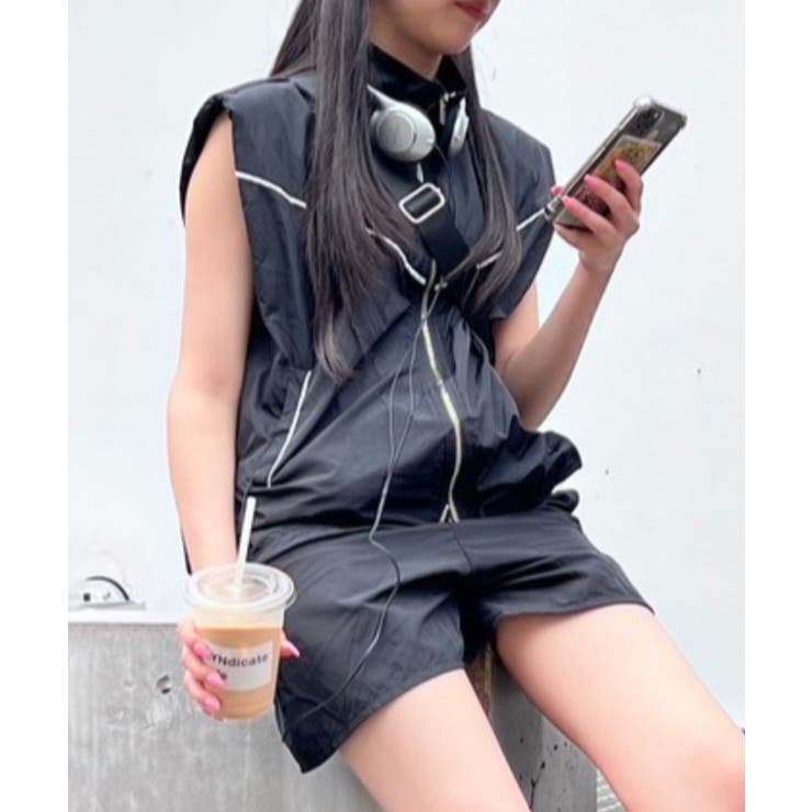 Figments】ノースリーブナイロンジャケット セットアップ[品番：WG010091564]｜WEGO【WOMEN】（ウィゴー）のレディースファッション通販｜SHOPLIST（ショップリスト）