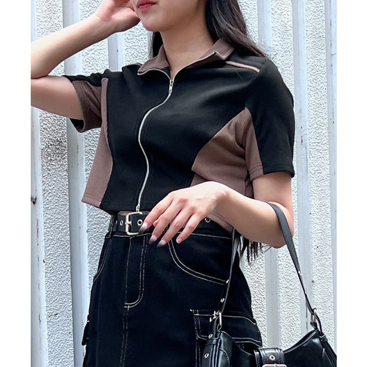 【Figments】SSバイカラートラックジャケット | WEGO【WOMEN】 | 詳細画像1 